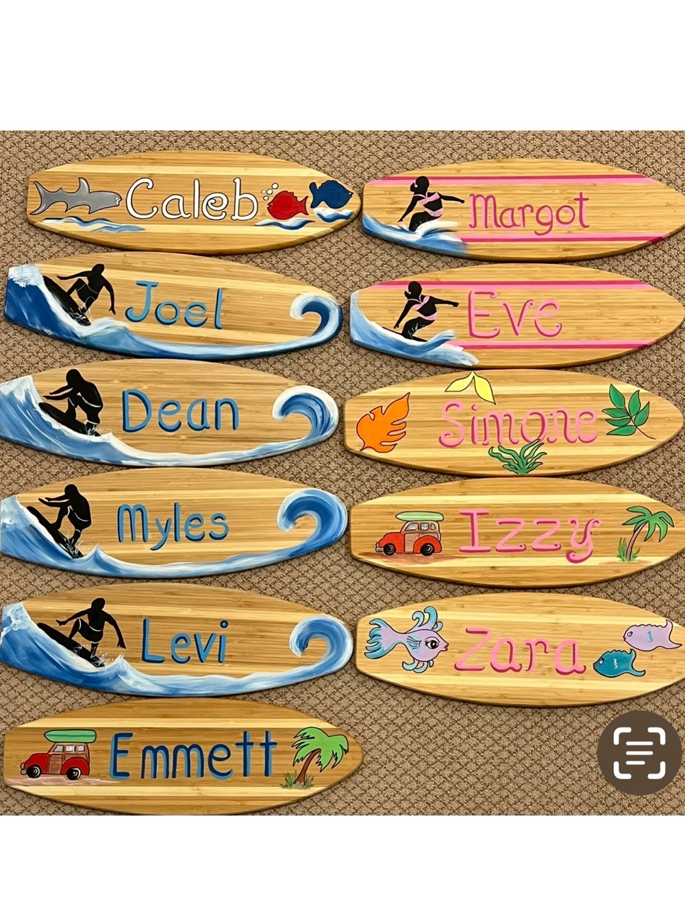 Wood surf surfboard beach coastal pool sign Wall Art personalized